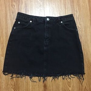 Topshop Moto Black Jean Skirt